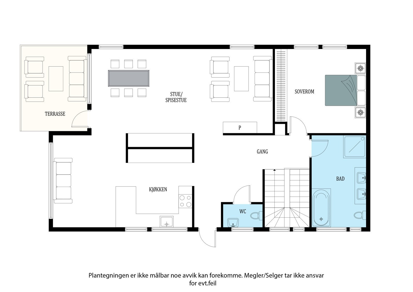 Plantegning 1 etg. Galleribilde