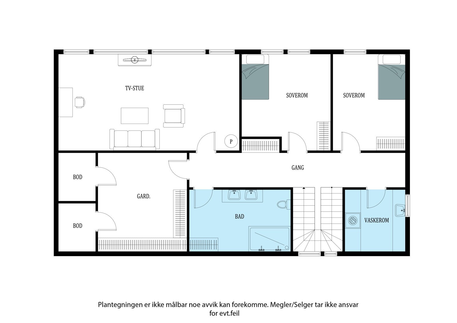 Plantegning under etg. Galleribilde
