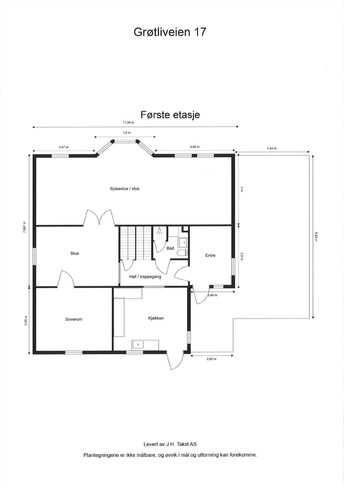 Planskisse 1. etasje. Galleribilde