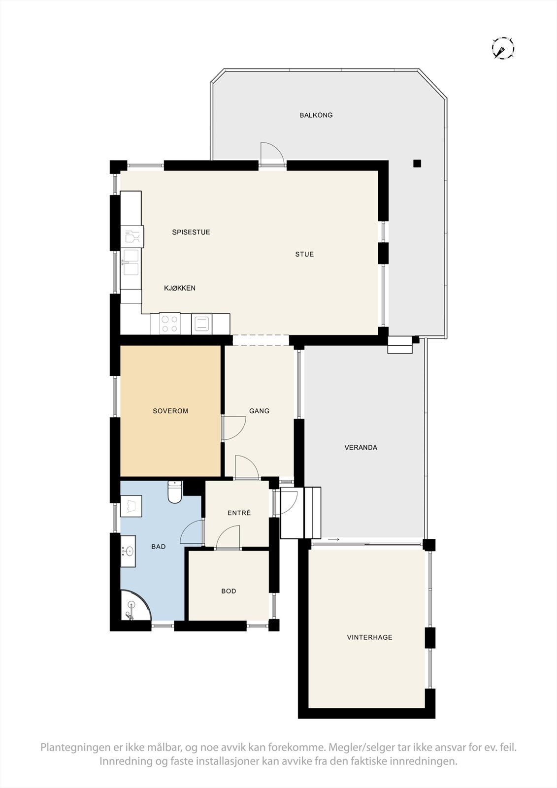Plantegning fritidsbolig - Hovedplan Galleribilde