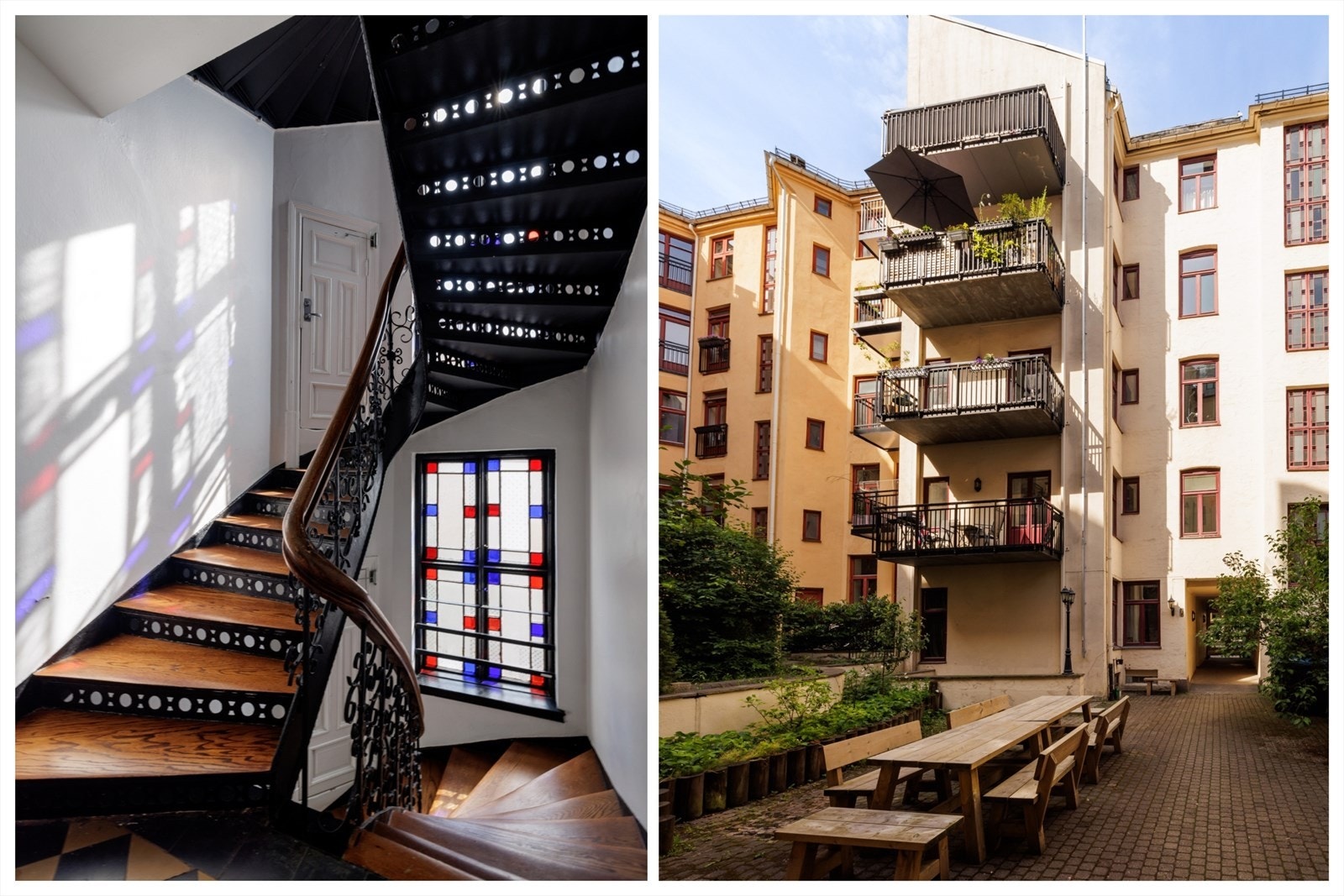 Nydelig klassisk gård med vakre deltajer også i trappeoppgang. Galleribilde