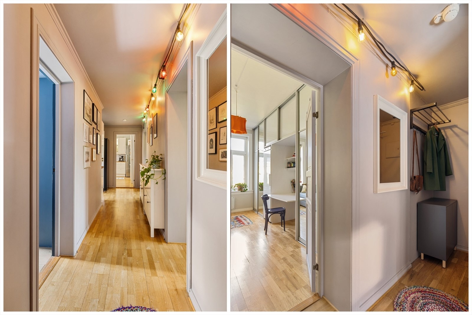 Plass til å henge fra seg yttertøy og sette fra seg sko/sette inn skap. Galleribilde