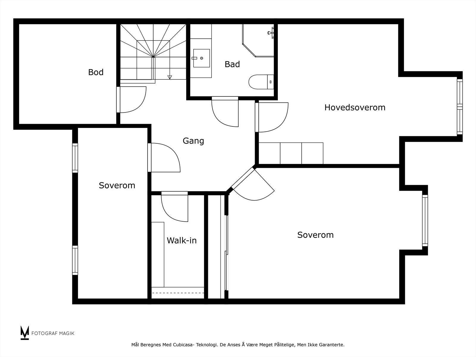 Plantegning - loftsetasje. Galleribilde