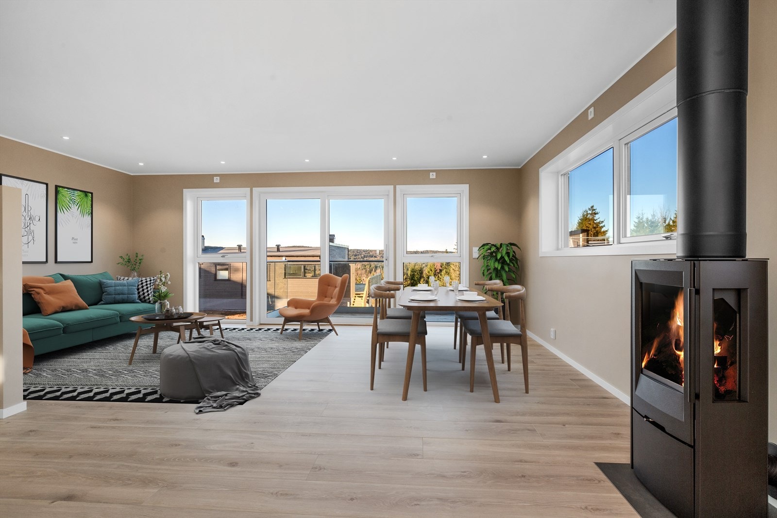 Stue med digital styling Galleribilde