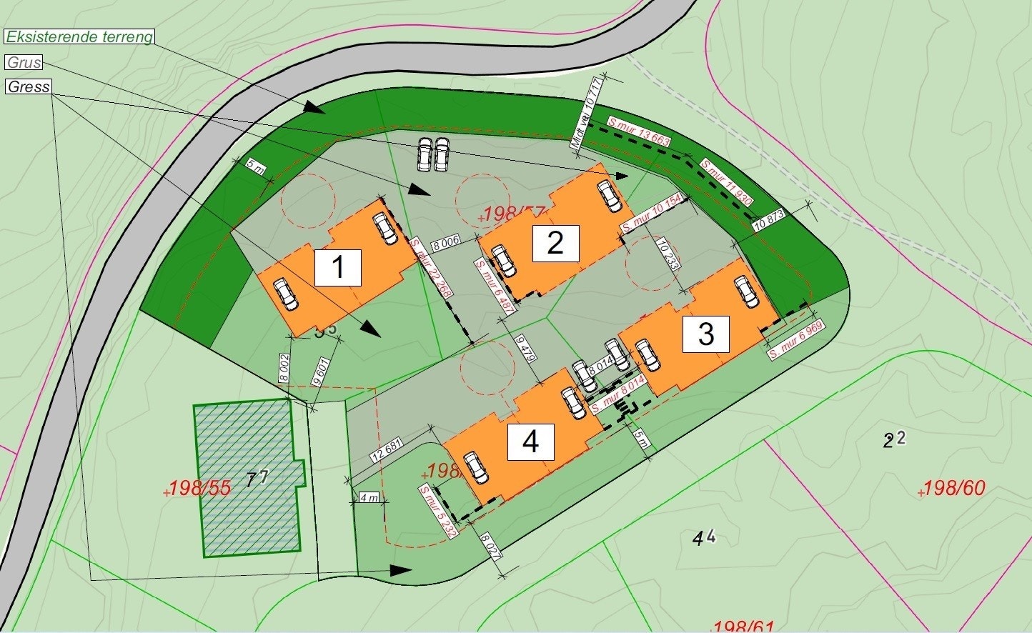 Utomhusplan med beskrivelse av opparbeidelse av tomt Galleribilde