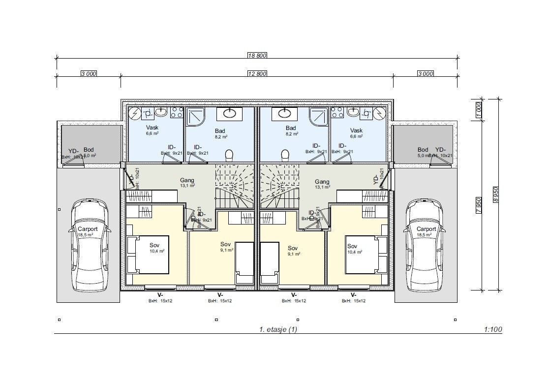 Plantegning 1. etasje Galleribilde