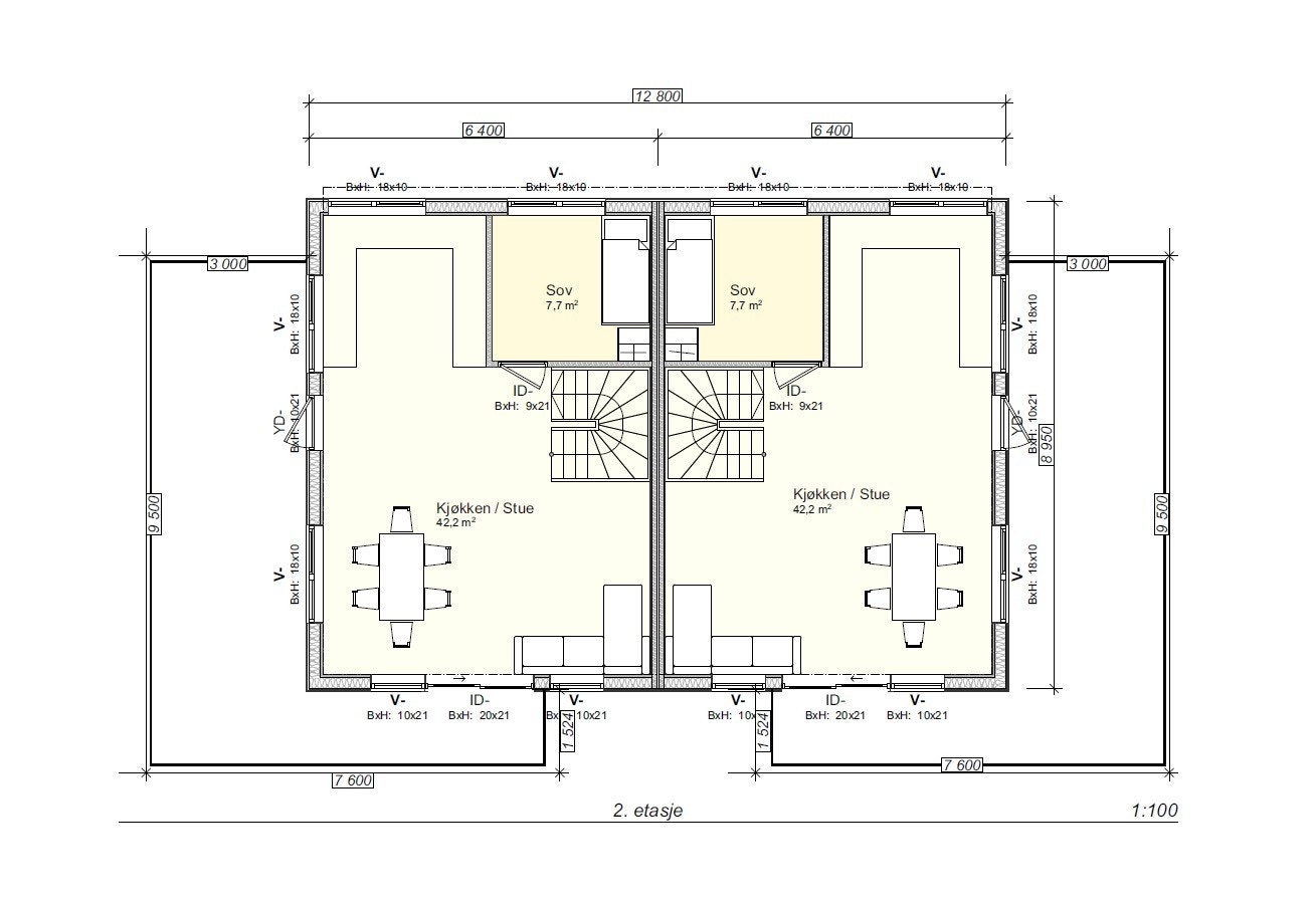 Plantegning 2. etasje Galleribilde