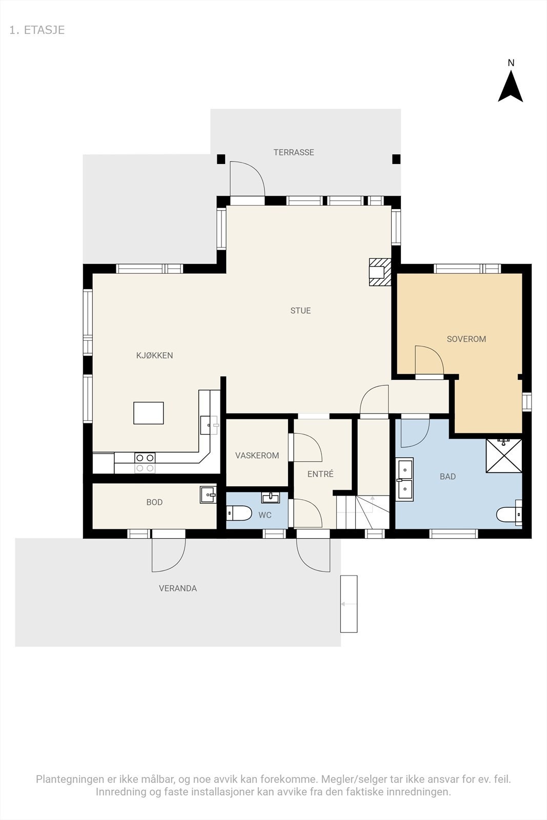 Plantegning 1.etg Galleribilde