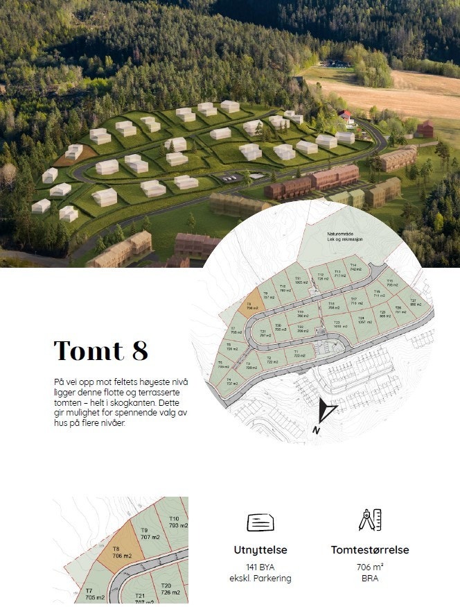 Tomt nr. 8 er en byggeklar utsiktstomt med flott beliggenhet! Røyken er blitt et svært populært område og er i sterk vekst med en jevn befolkningsøkning de siste 10 årene. Galleribilde