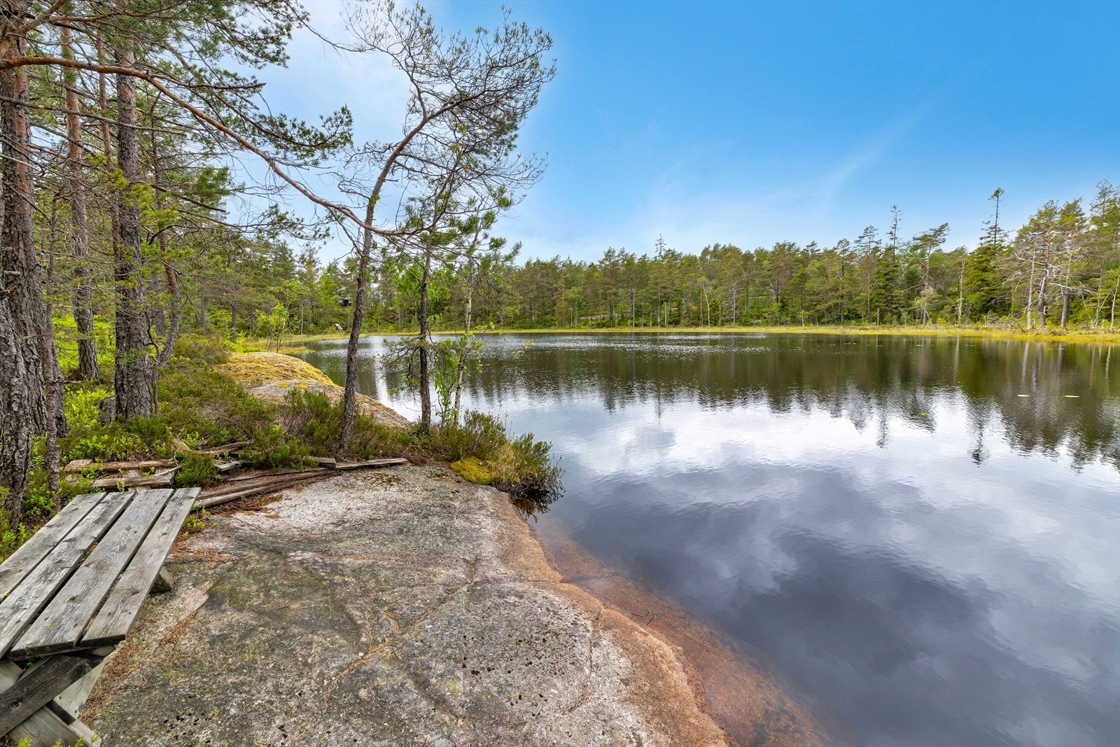 Fin badeplass nede ved vannet. Galleribilde