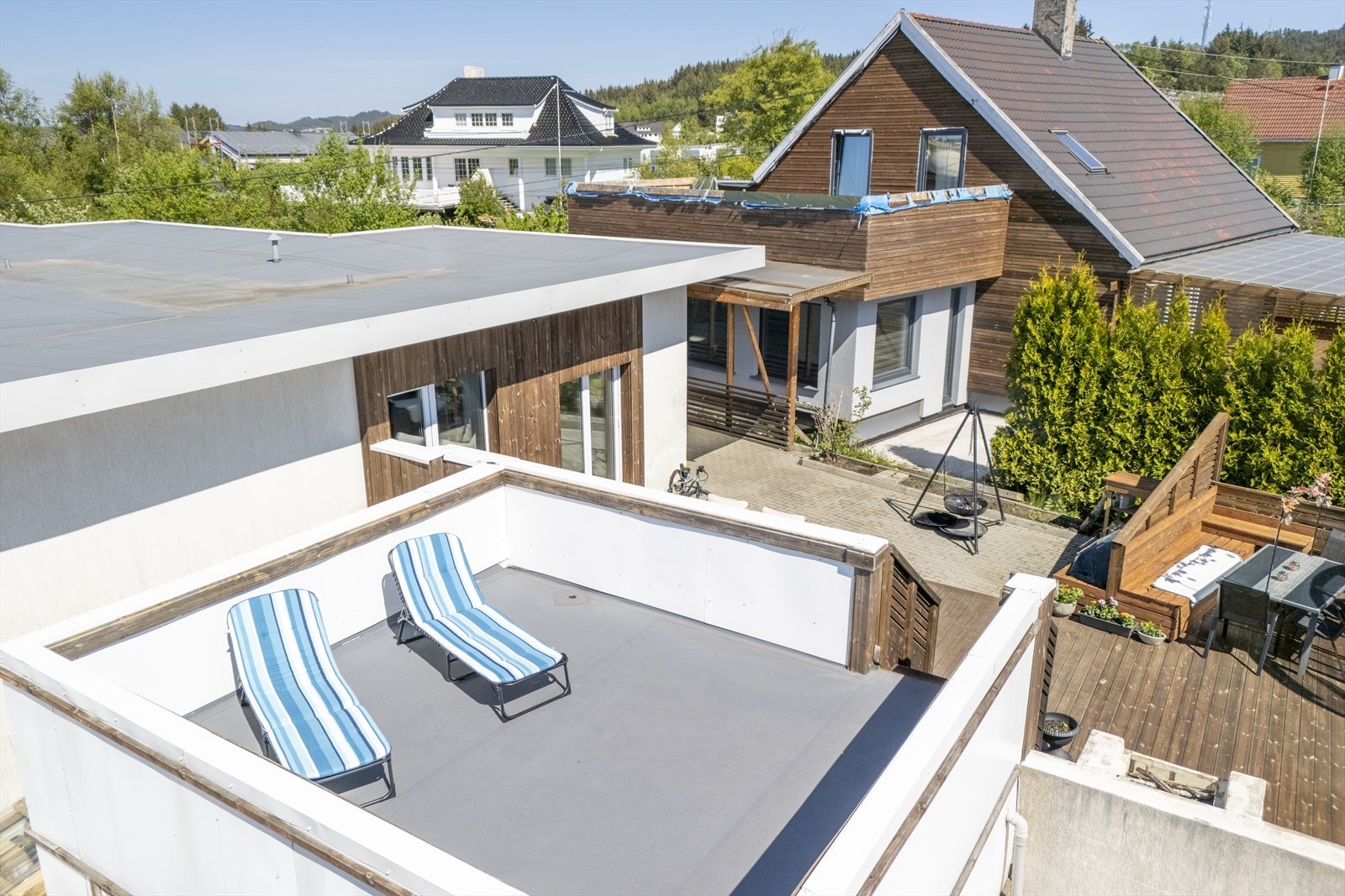 Unik takterrasse med gode solforhold Galleribilde