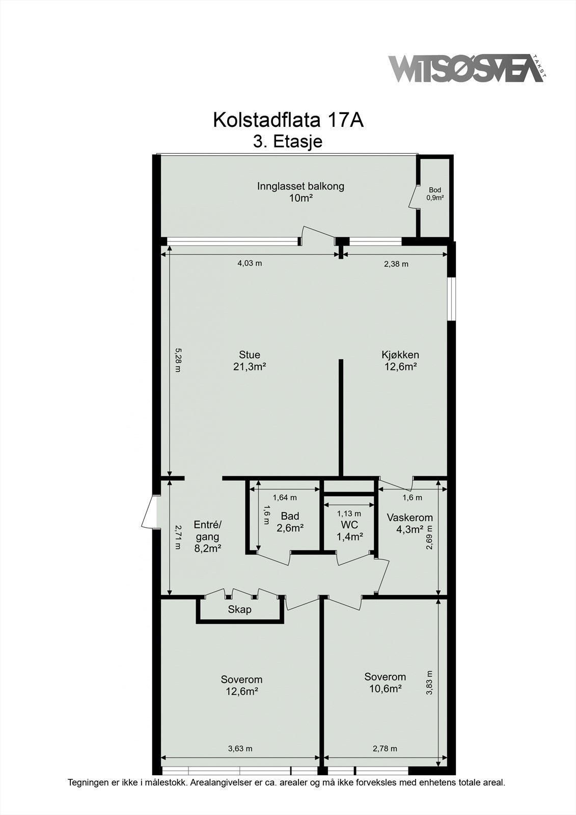 Plantegning med mål. Galleribilde