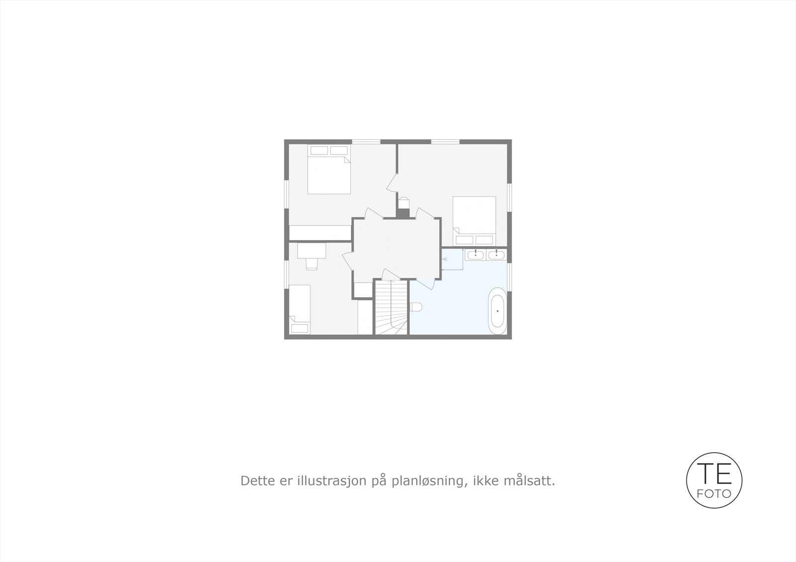 Plantegning loftsetasje. Galleribilde