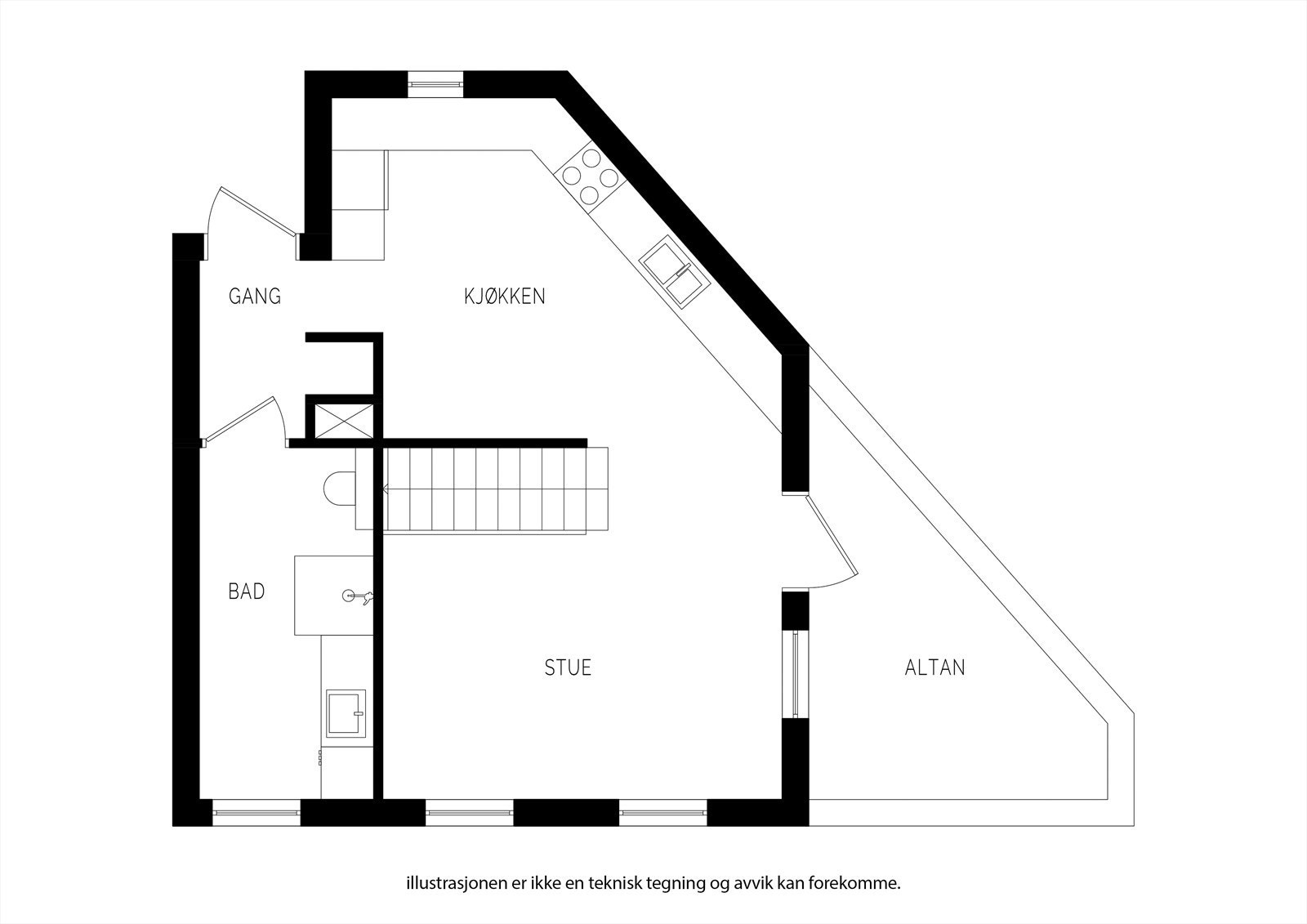 Plantegning 3. etasje Galleribilde