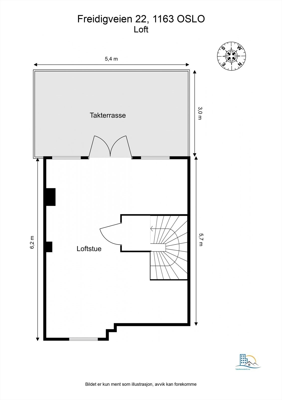 Plantegning loftsetasje. Galleribilde