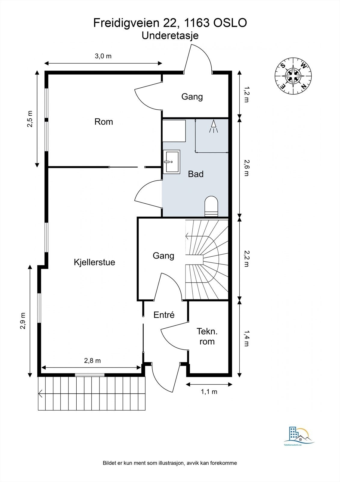 Plantegning underetasje. Galleribilde