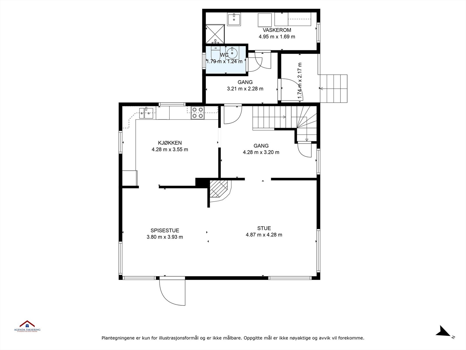 Plantegning 1. etasje Galleribilde