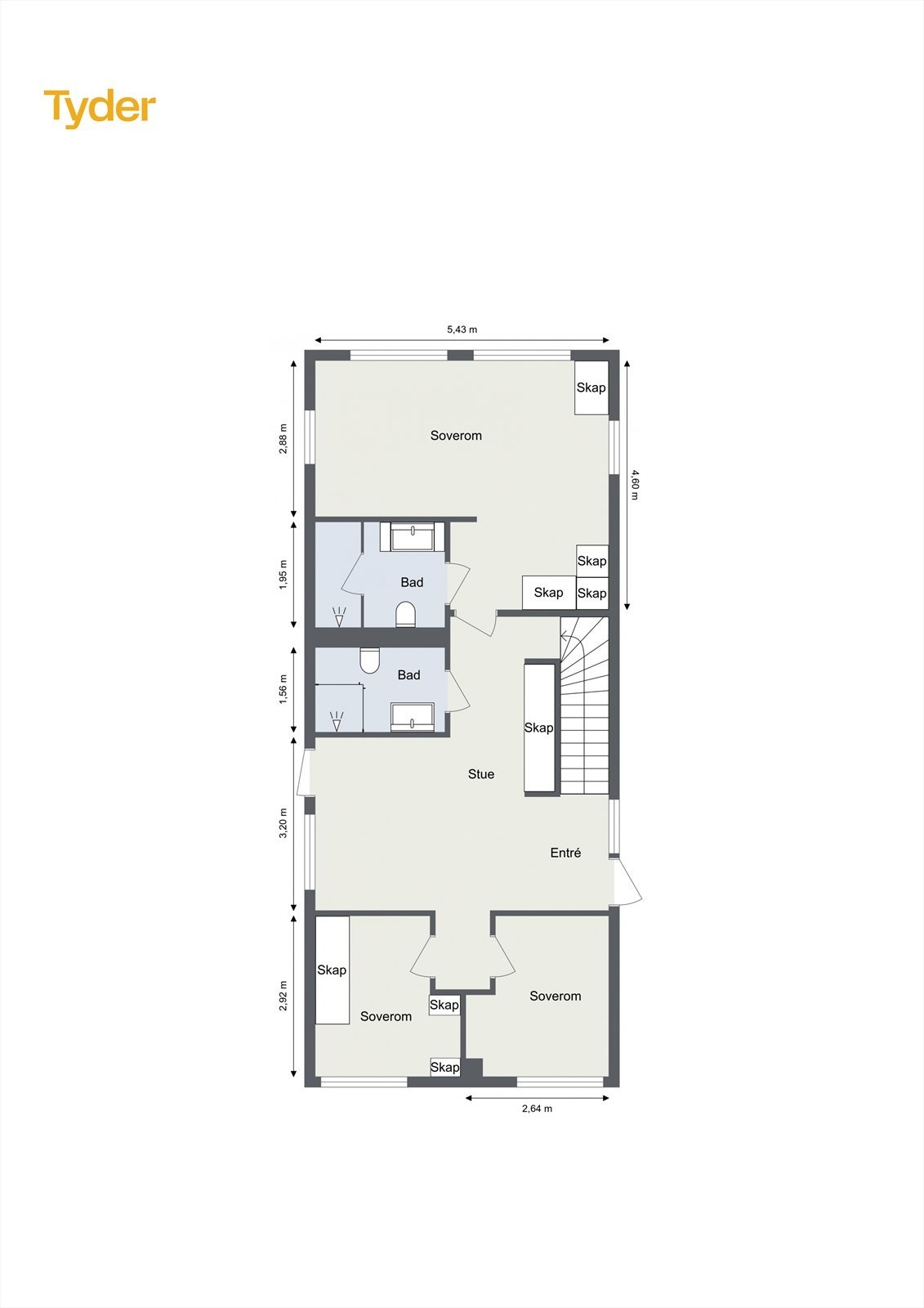 Plantegning 1. etasje Galleribilde
