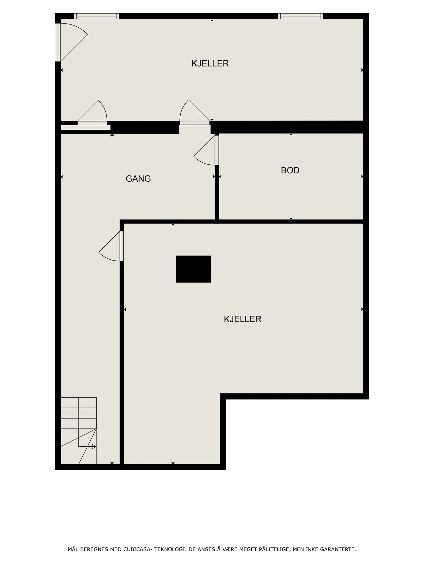 Planskisse kjeller. Galleribilde