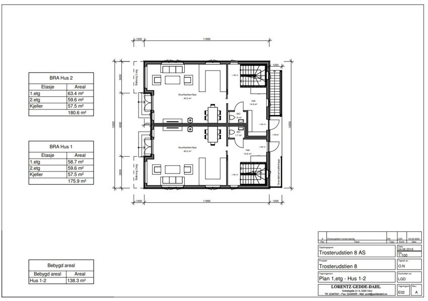 1.etg Trosterudstien 8A og B. Galleribilde