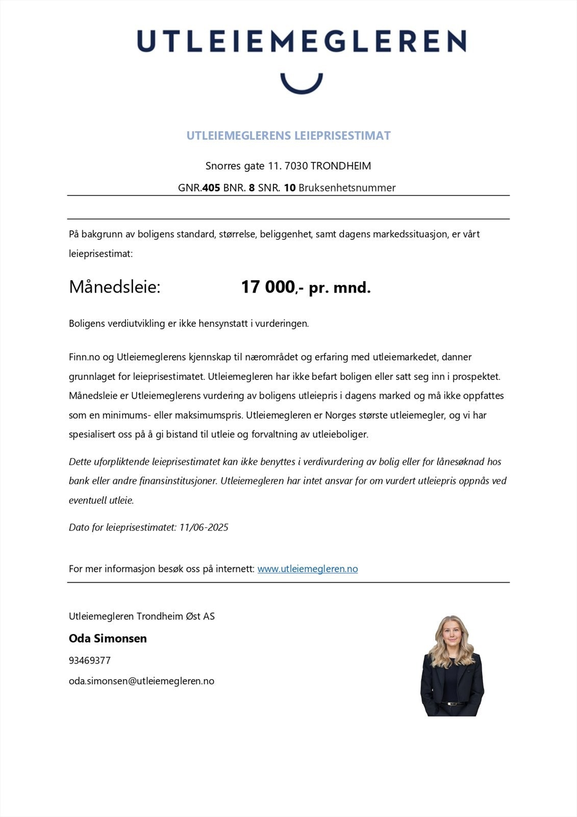 Leieprisestimat Galleribilde