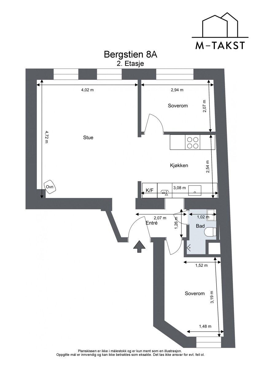 Plantegning - Bergstien 8A Galleribilde
