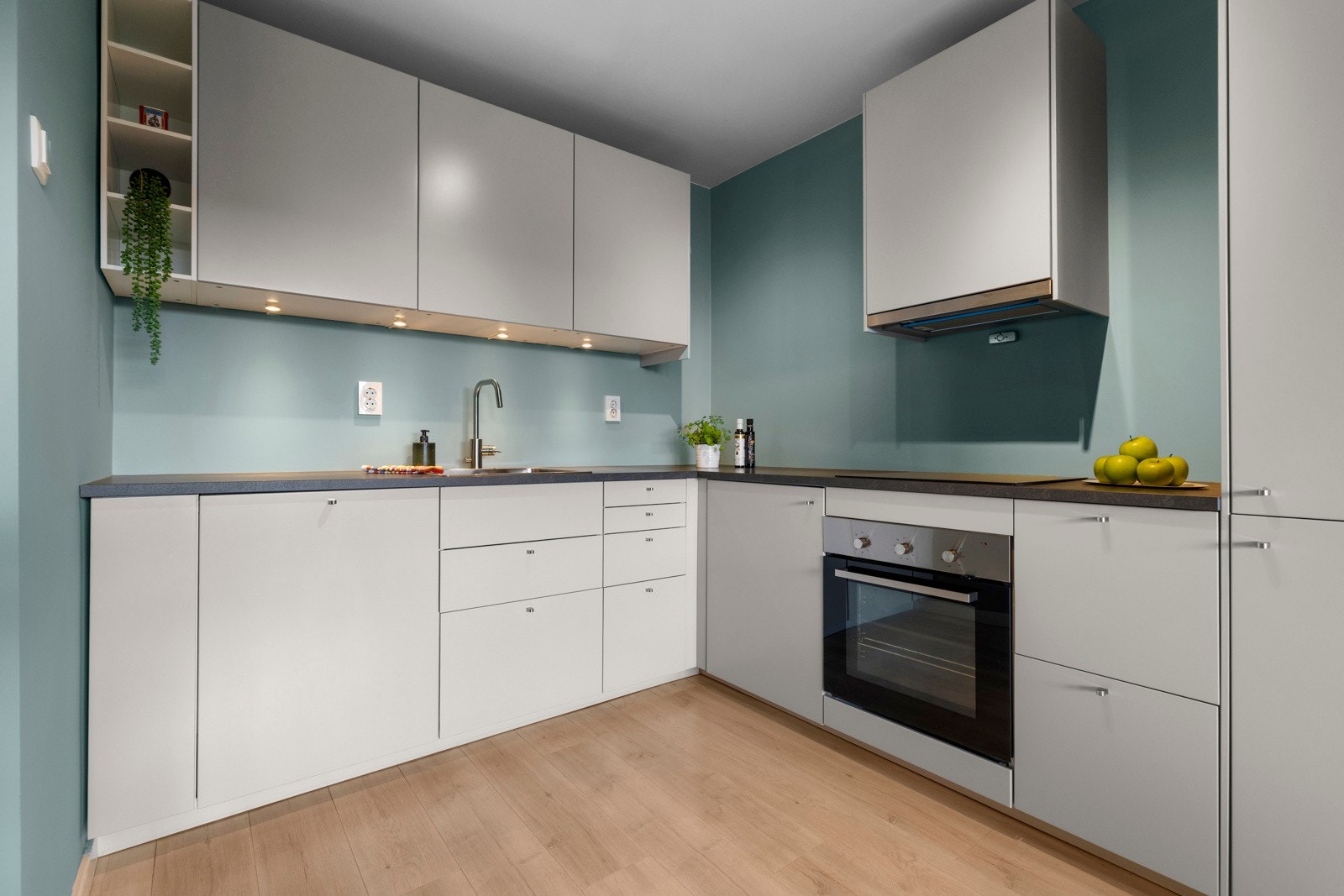 Kjøkkenet ligger i en åpen løsning med stuen og ble etablert i 2017 Galleribilde