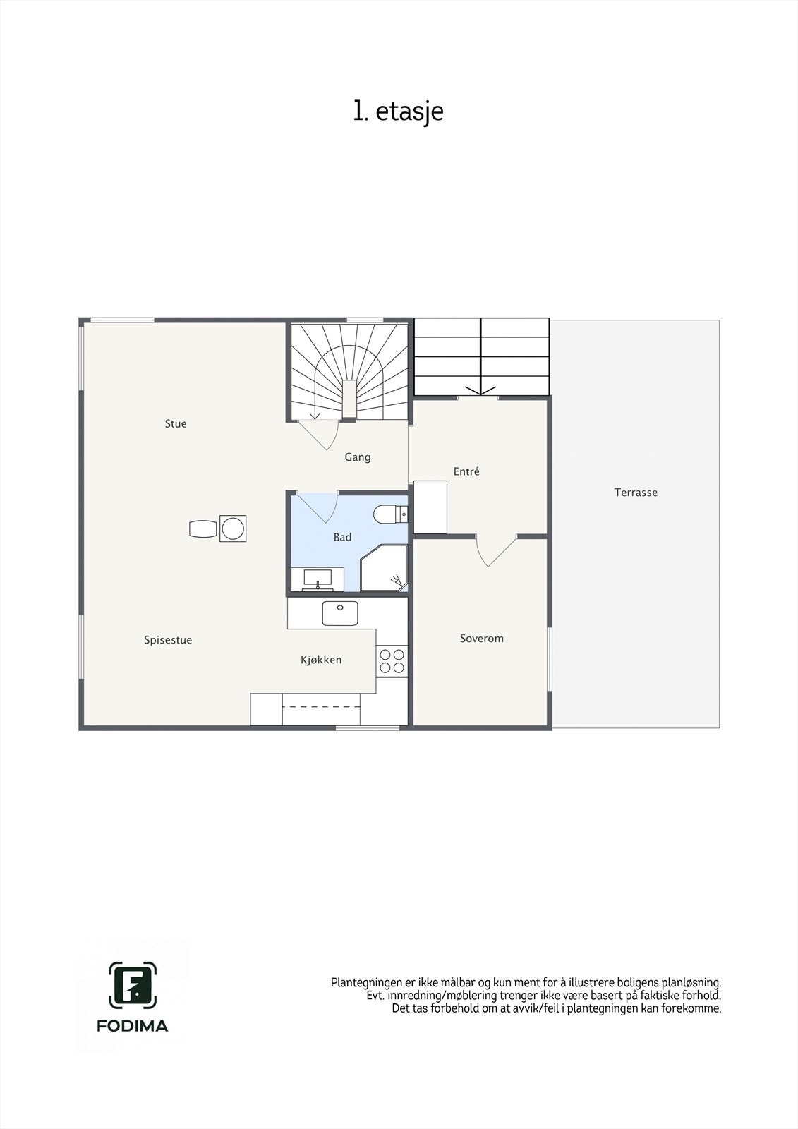 Plantegning 1. etasje Galleribilde