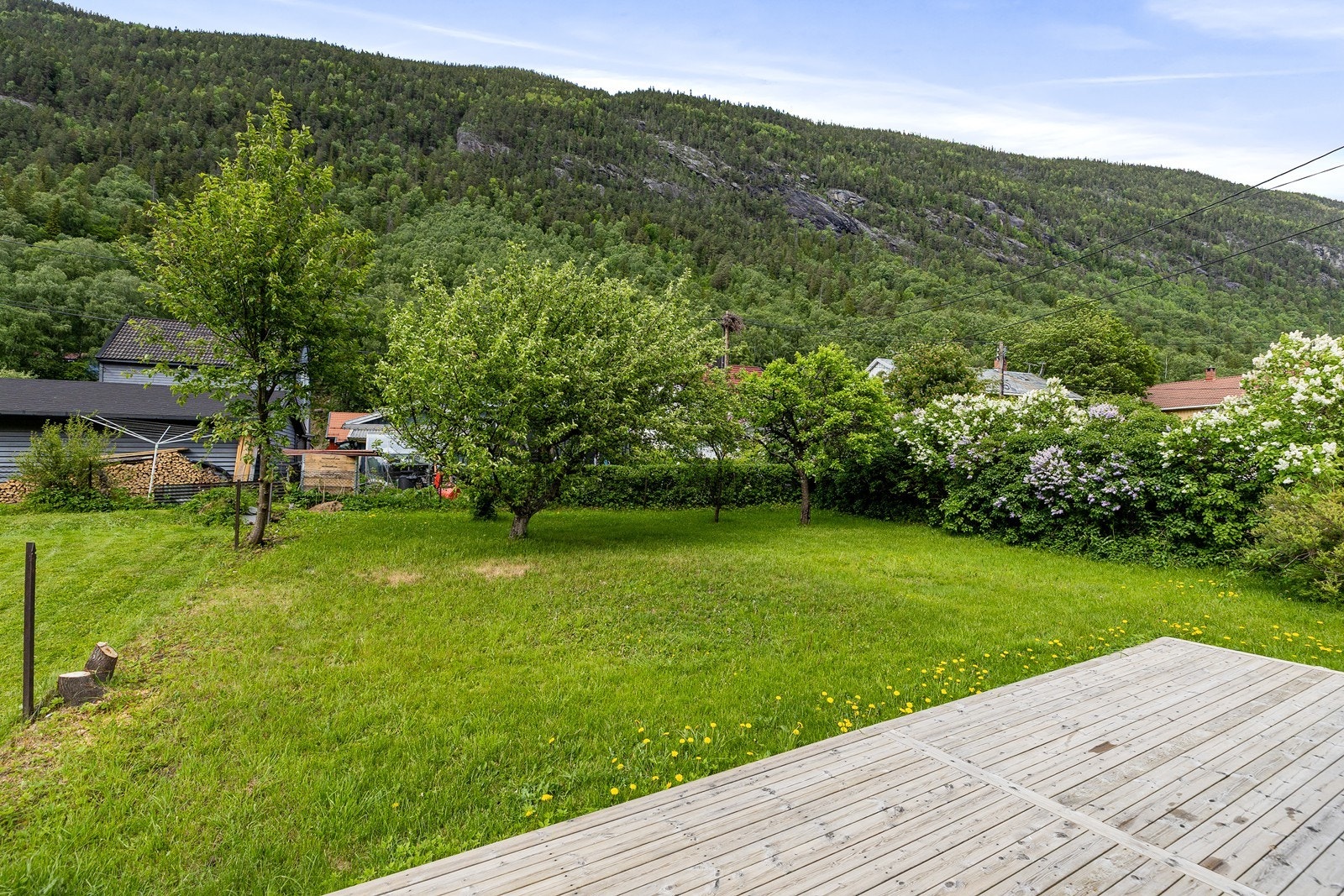 Eiendommen har en trivelig hage Galleribilde