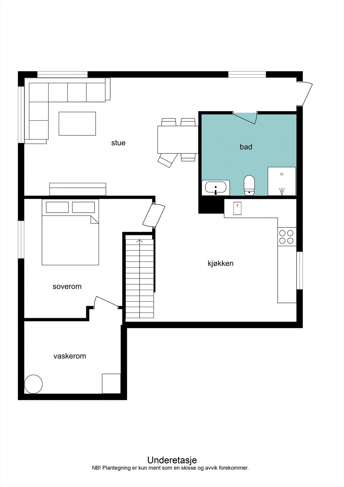 Plantegning underetasje Galleribilde