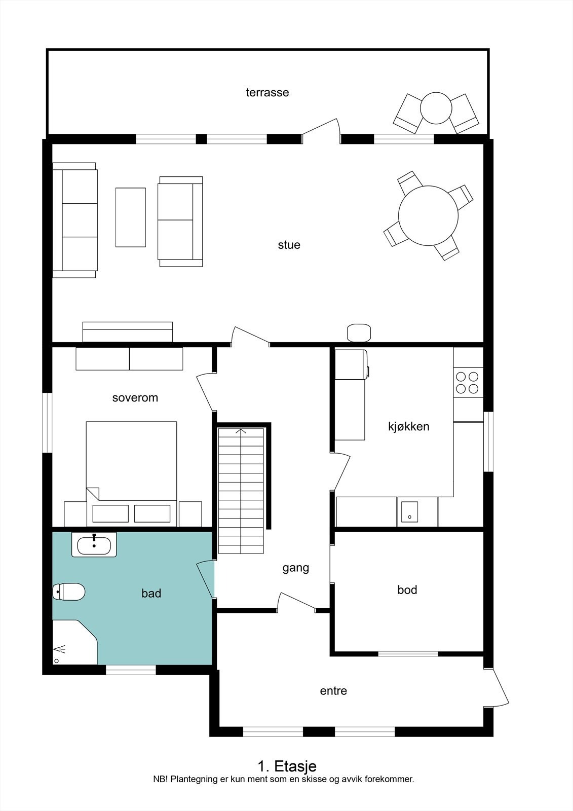 Plantegning 1. etasje Galleribilde