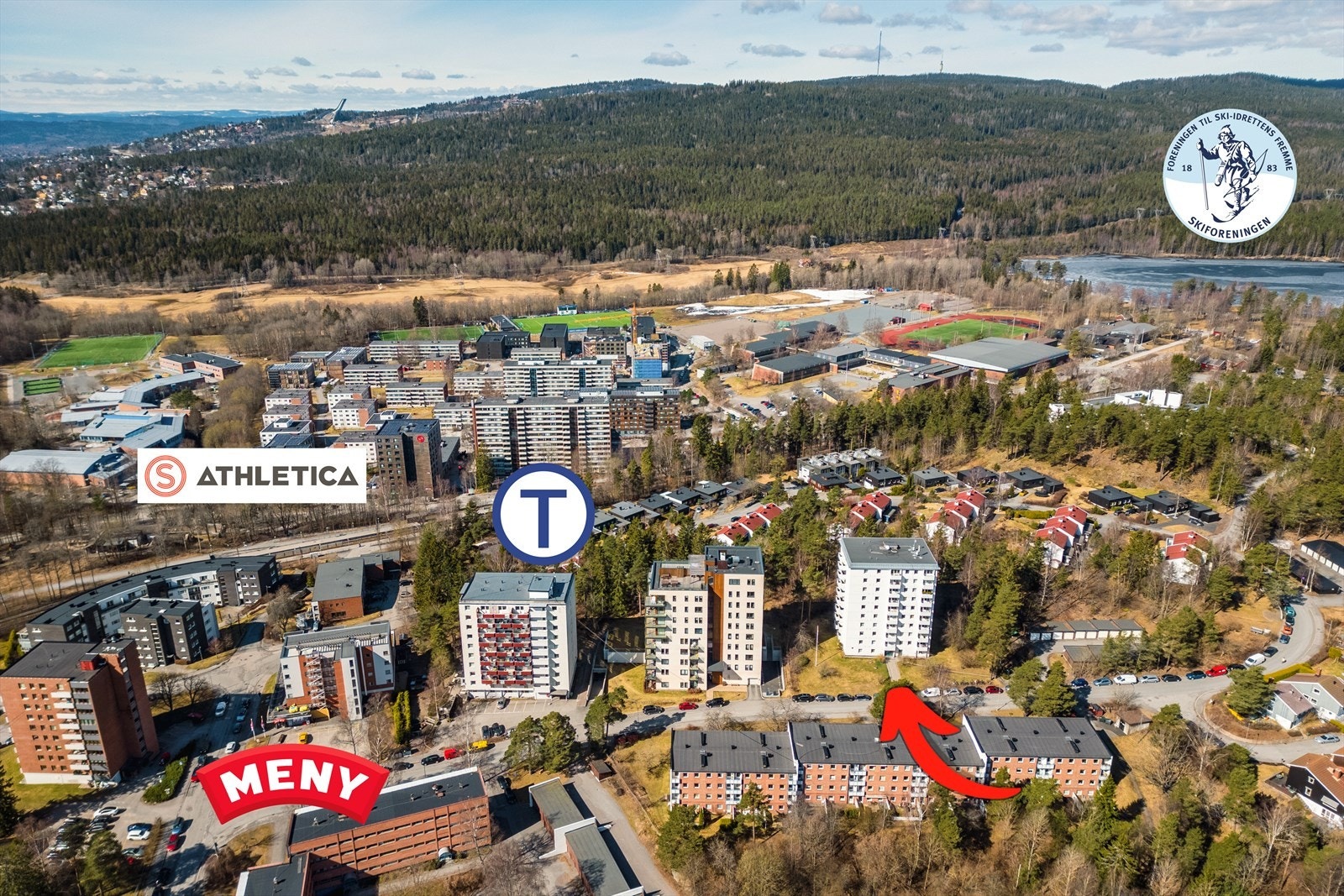 Noen meter fra leiligheten er det både trening, butikk og god offentlig kommunikasjon. Galleribilde