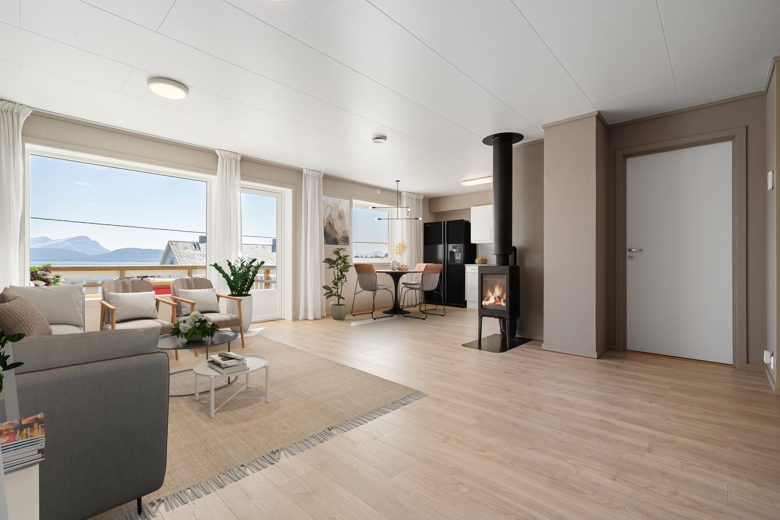 Stuen her digitalt møblert Galleribilde