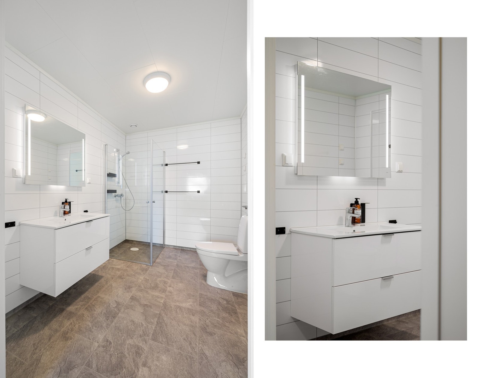 Bad med elektriske varmekabler i gulv Galleribilde