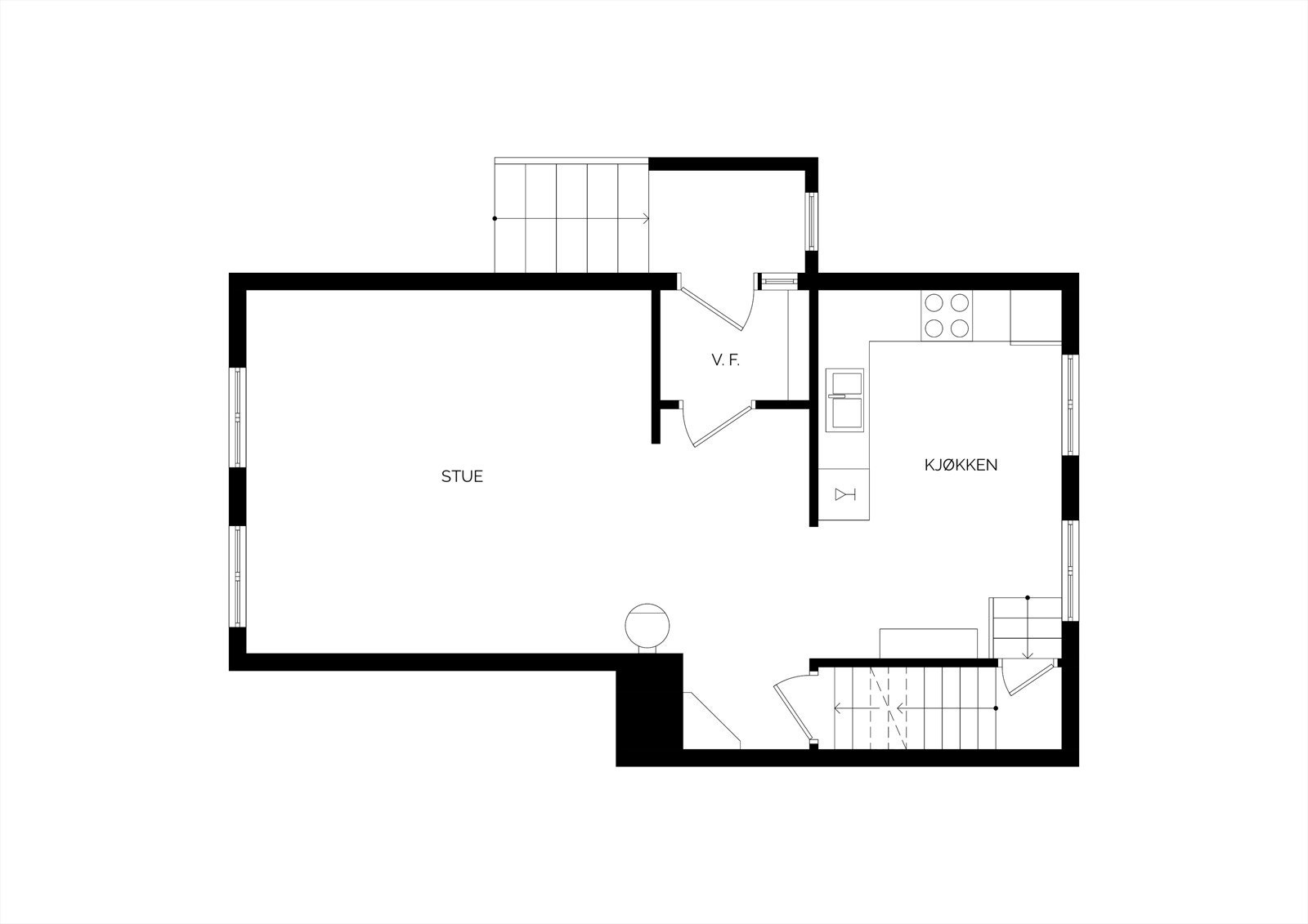 Planskisse 1. etasje Galleribilde