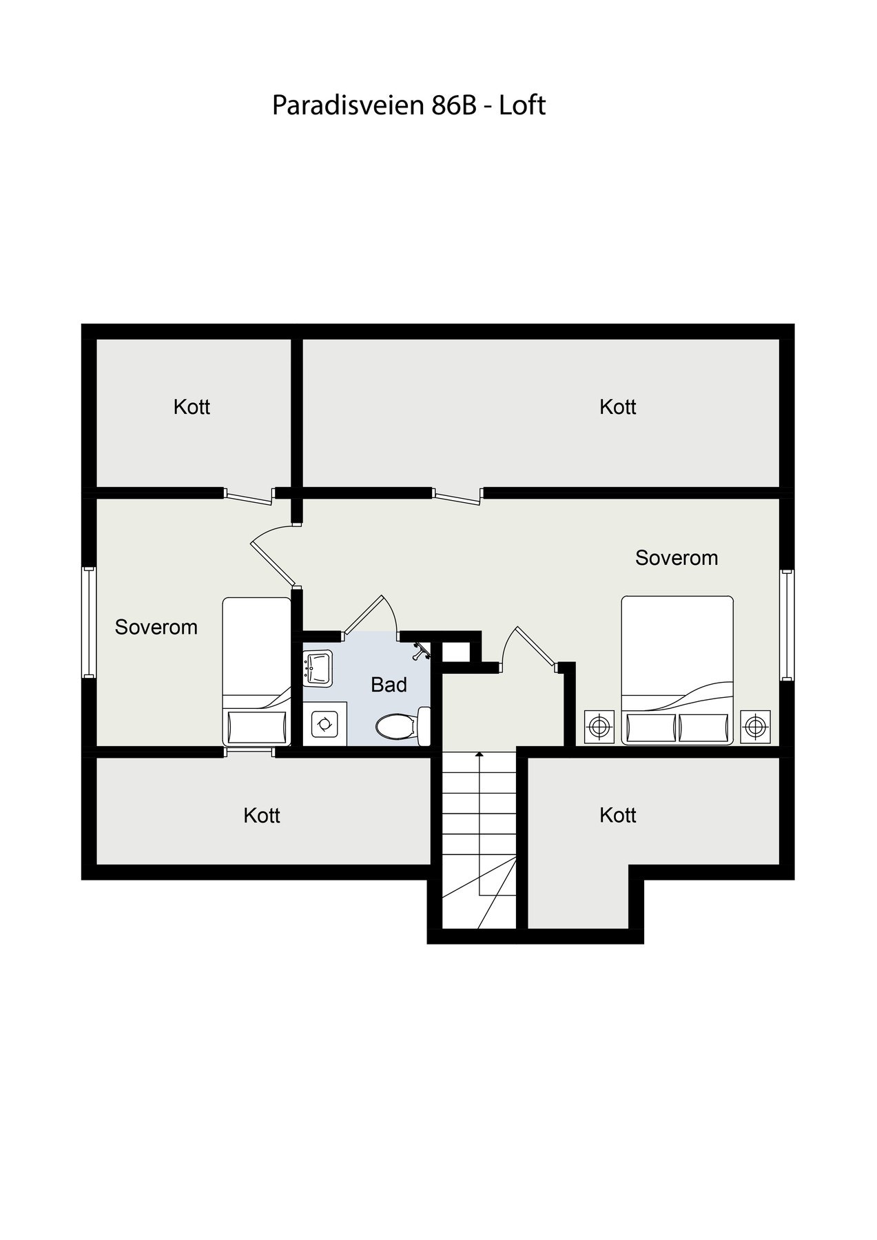 Plantegning - Loft. Galleribilde