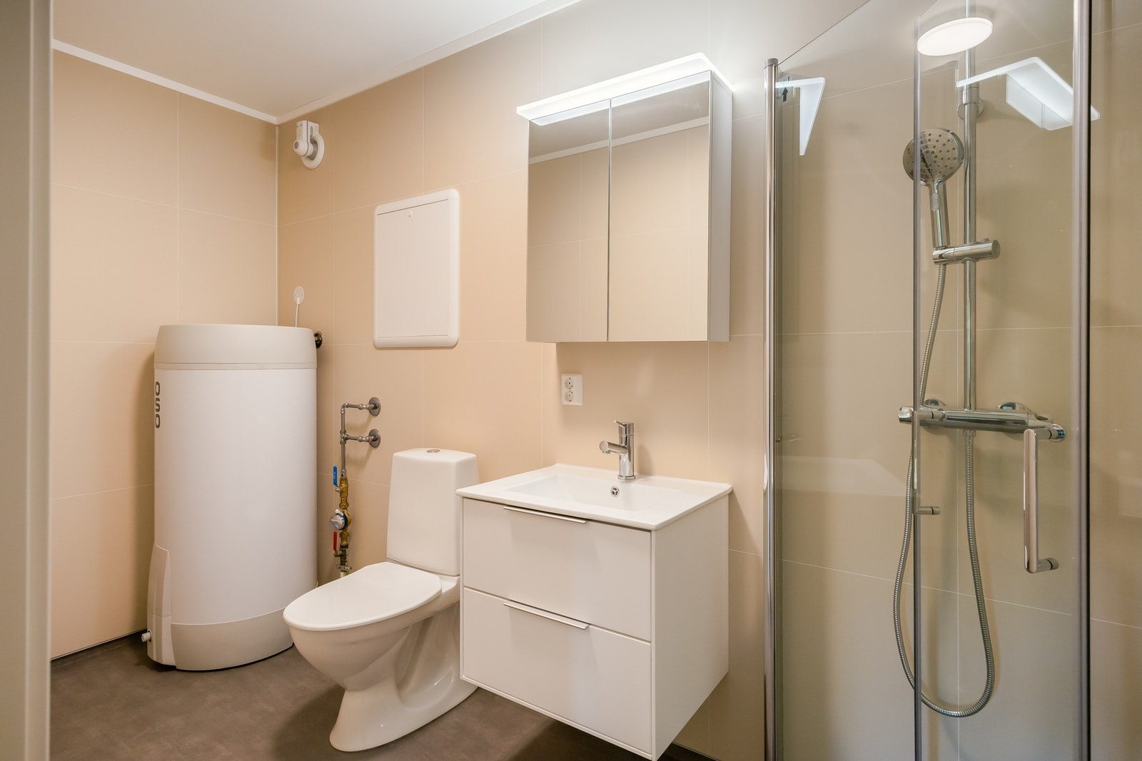 Baderom nr. 2 ligger i sokkel. Galleribilde