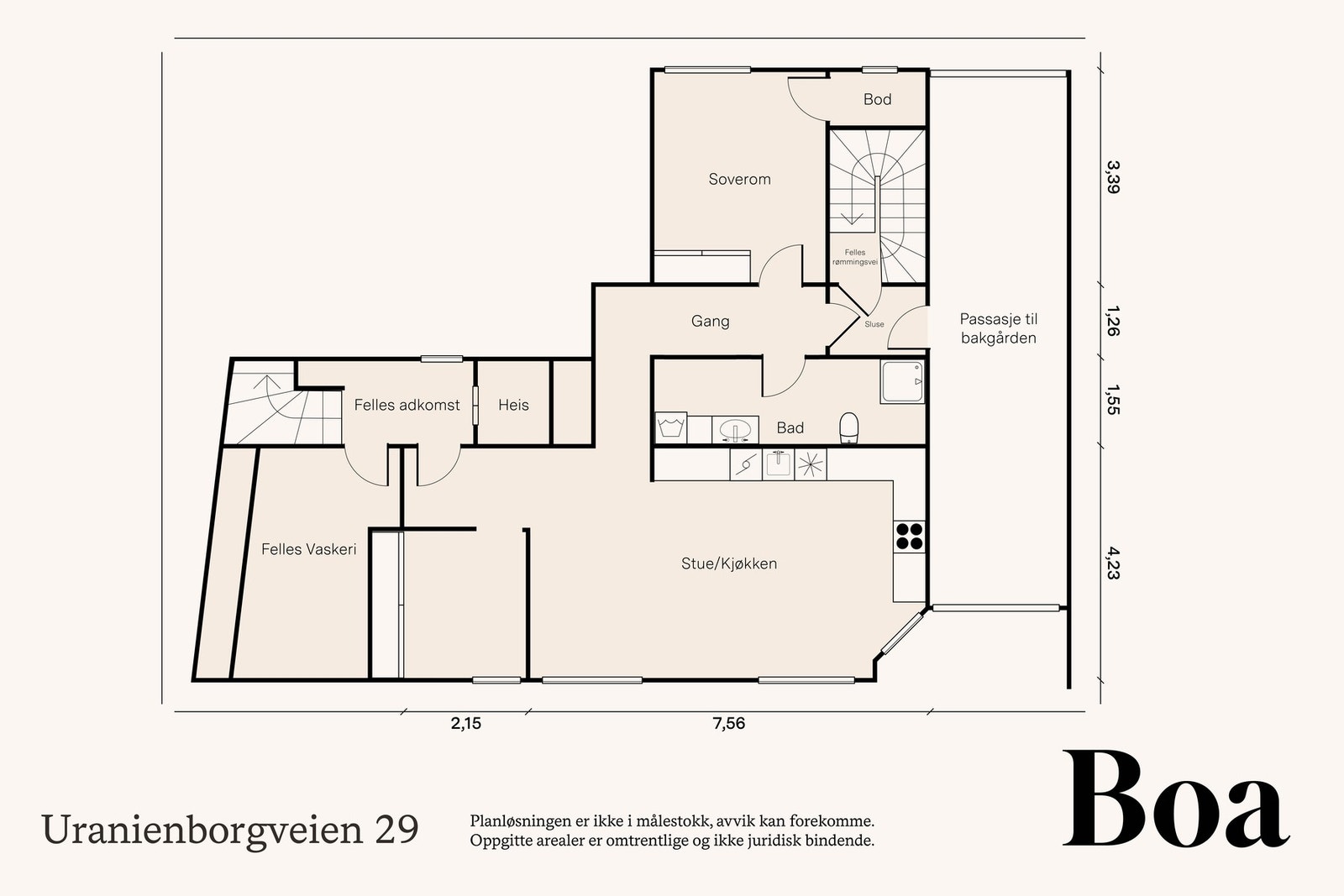 Illustrerende plantegning av dagens løsning Galleribilde