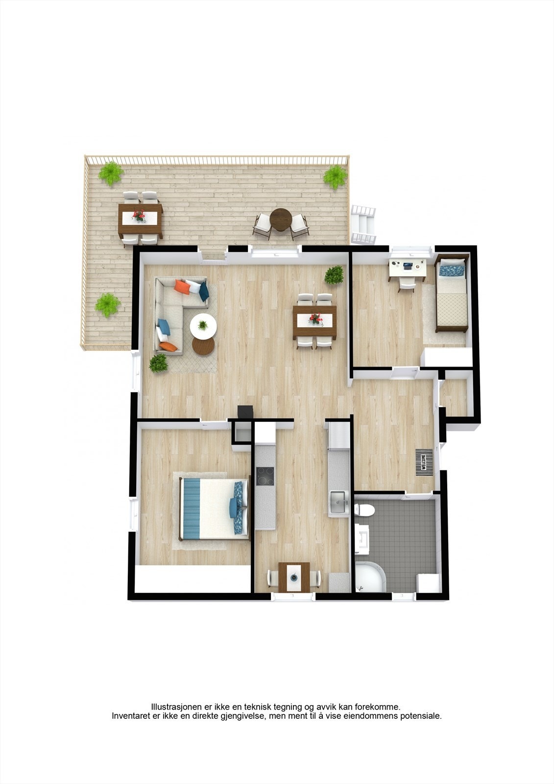 Floorplan letterhead - Ringeriksgata 14B - 2. Floor - 3D Floor Plan Galleribilde