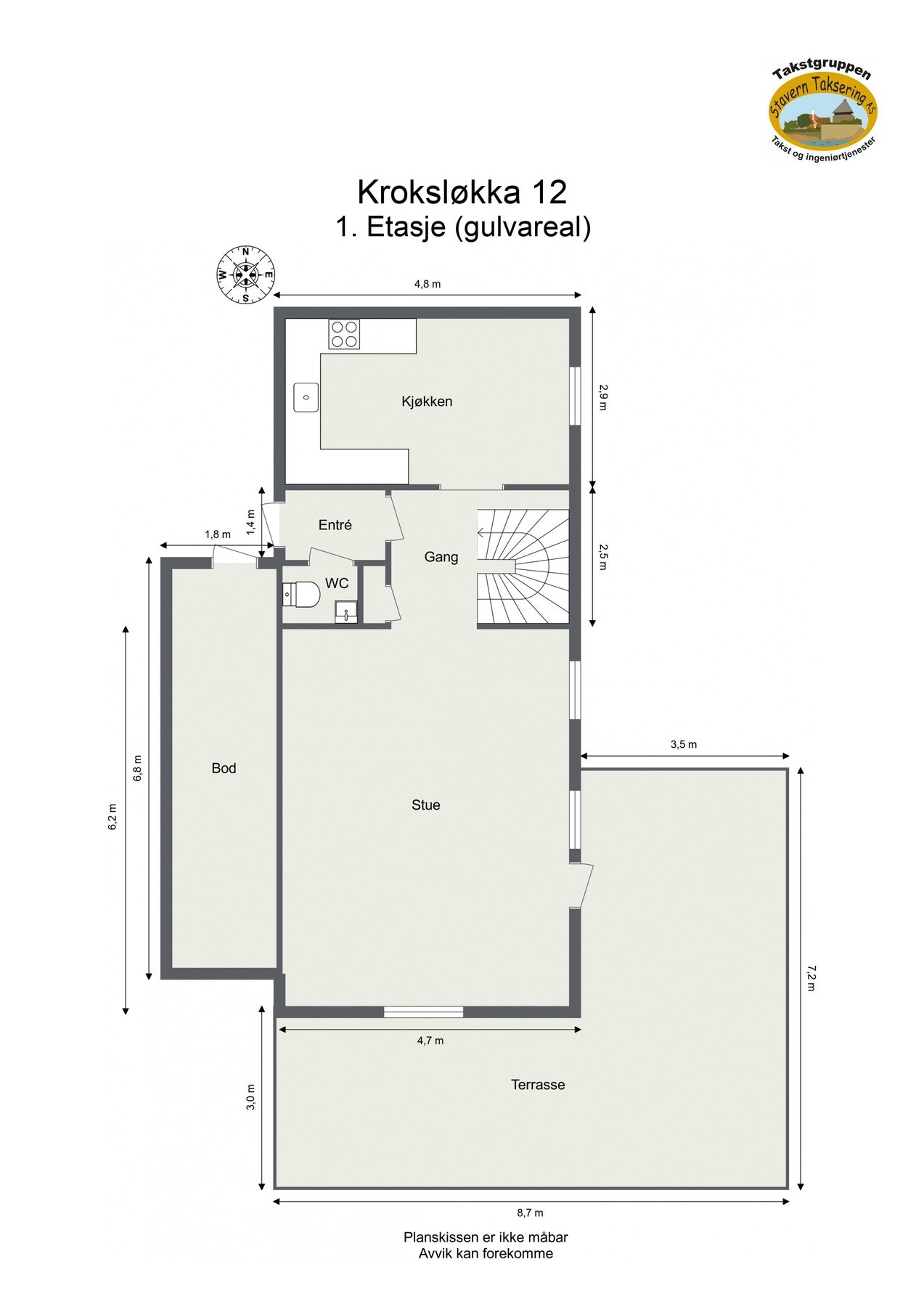 Plantegning 1.etg Kroksløkka 12 Galleribilde
