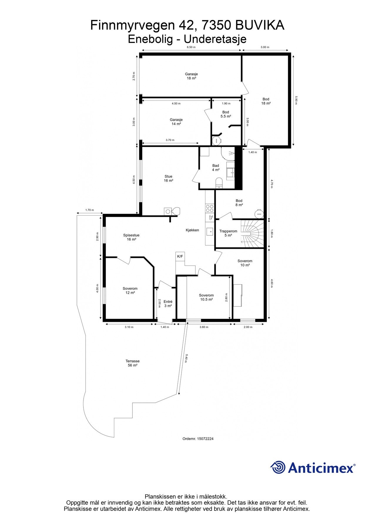Plantegning - underetasje Galleribilde