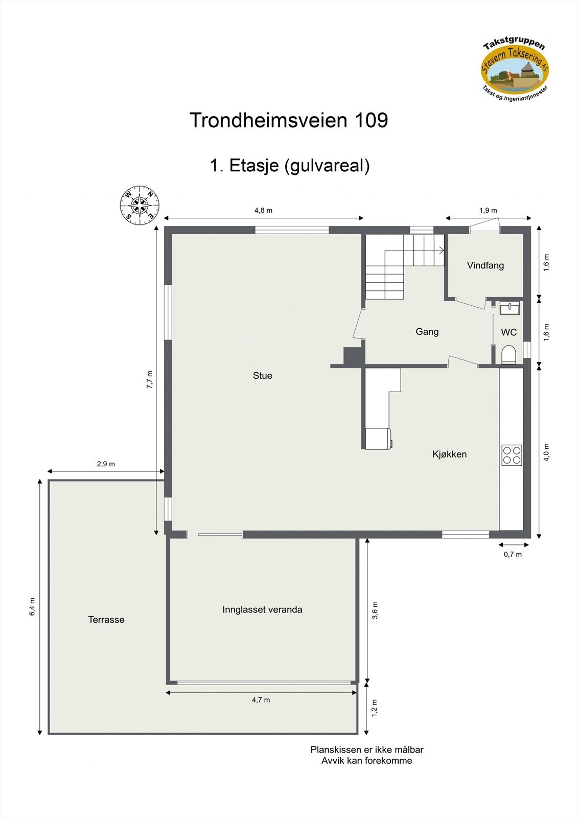 Plantegning 1. etg Galleribilde