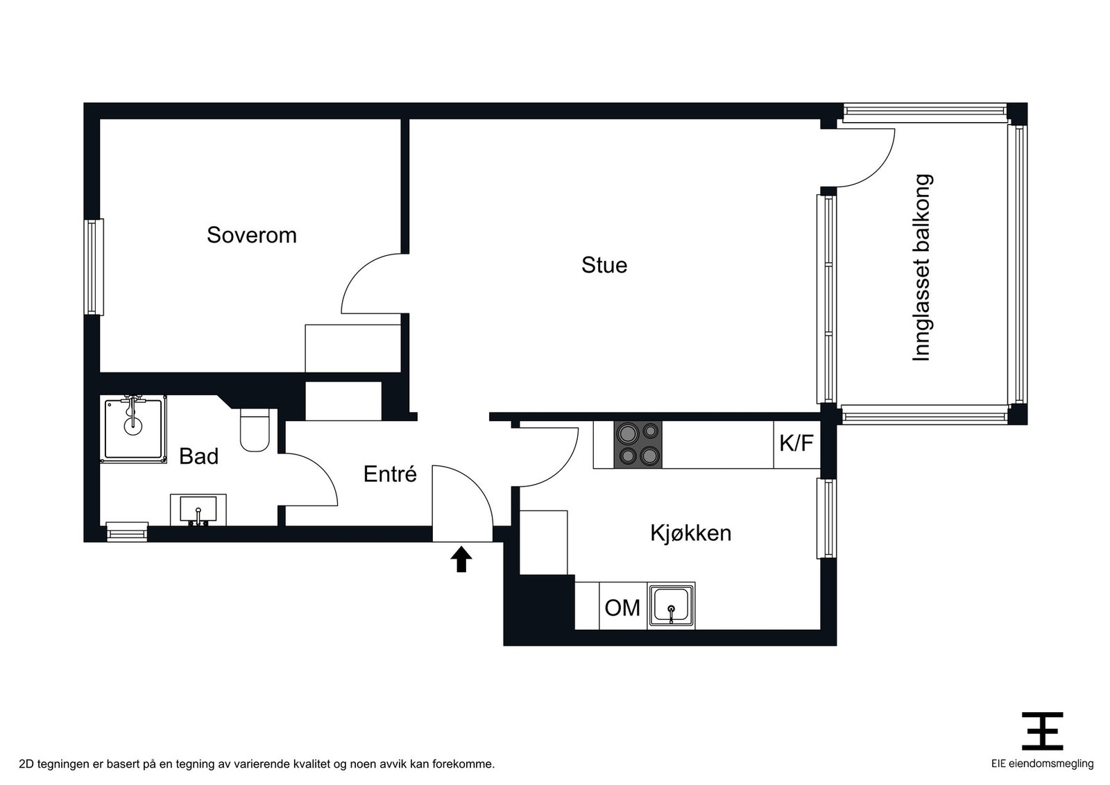Praktisk, arealeffektiv leilighet Galleribilde