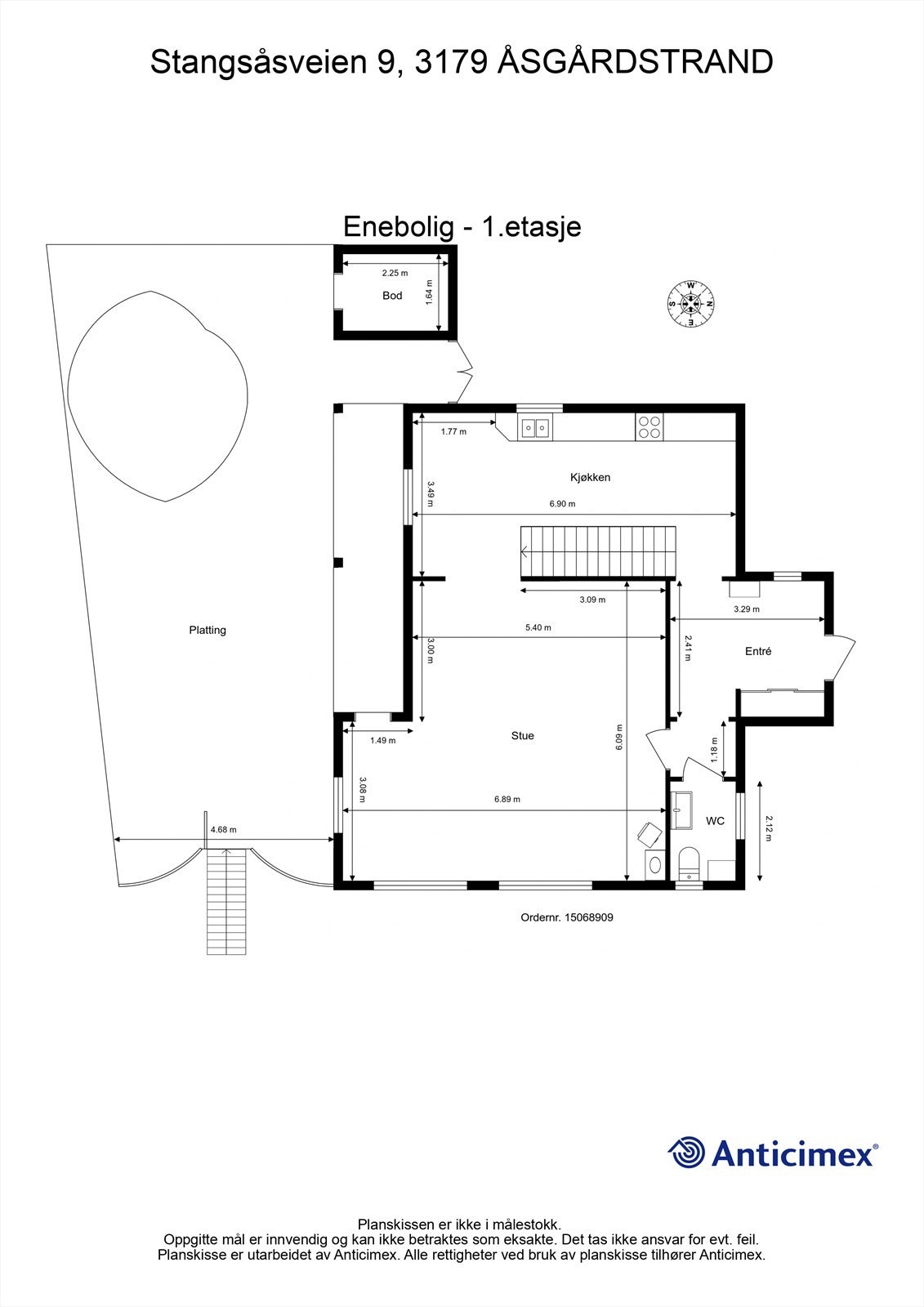 Plantegning hovedetasje Galleribilde