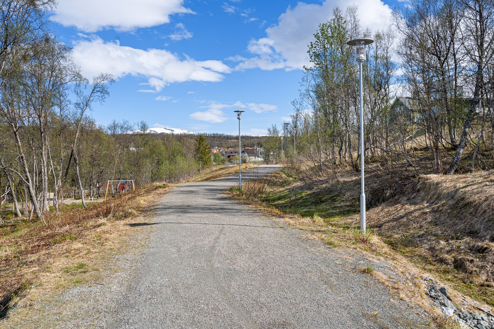 Kort vei til lysløypa.