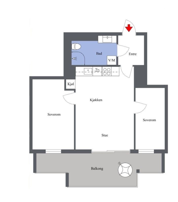 Plantegning av leiligheten. Galleribilde