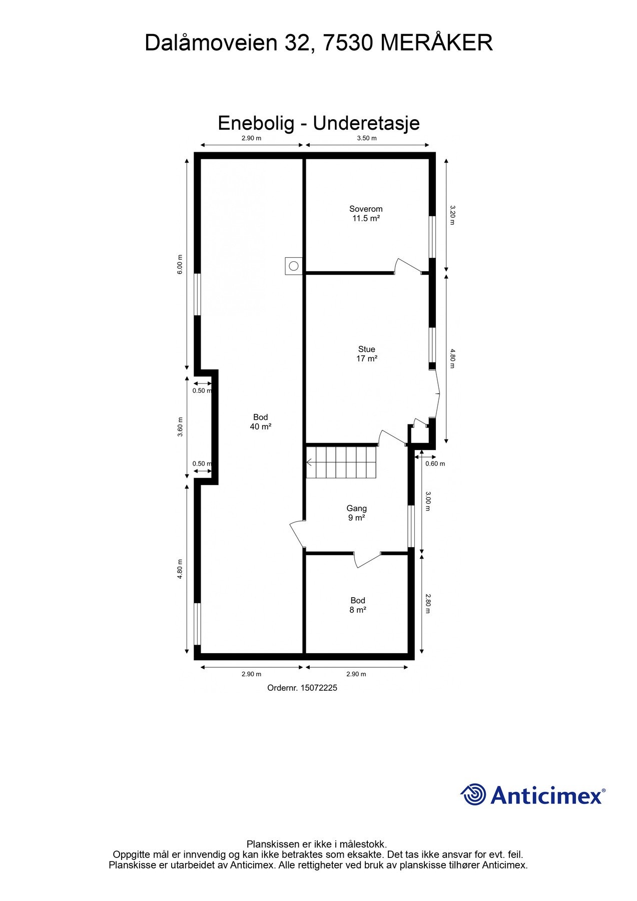 Planskisse - underetasje. Galleribilde