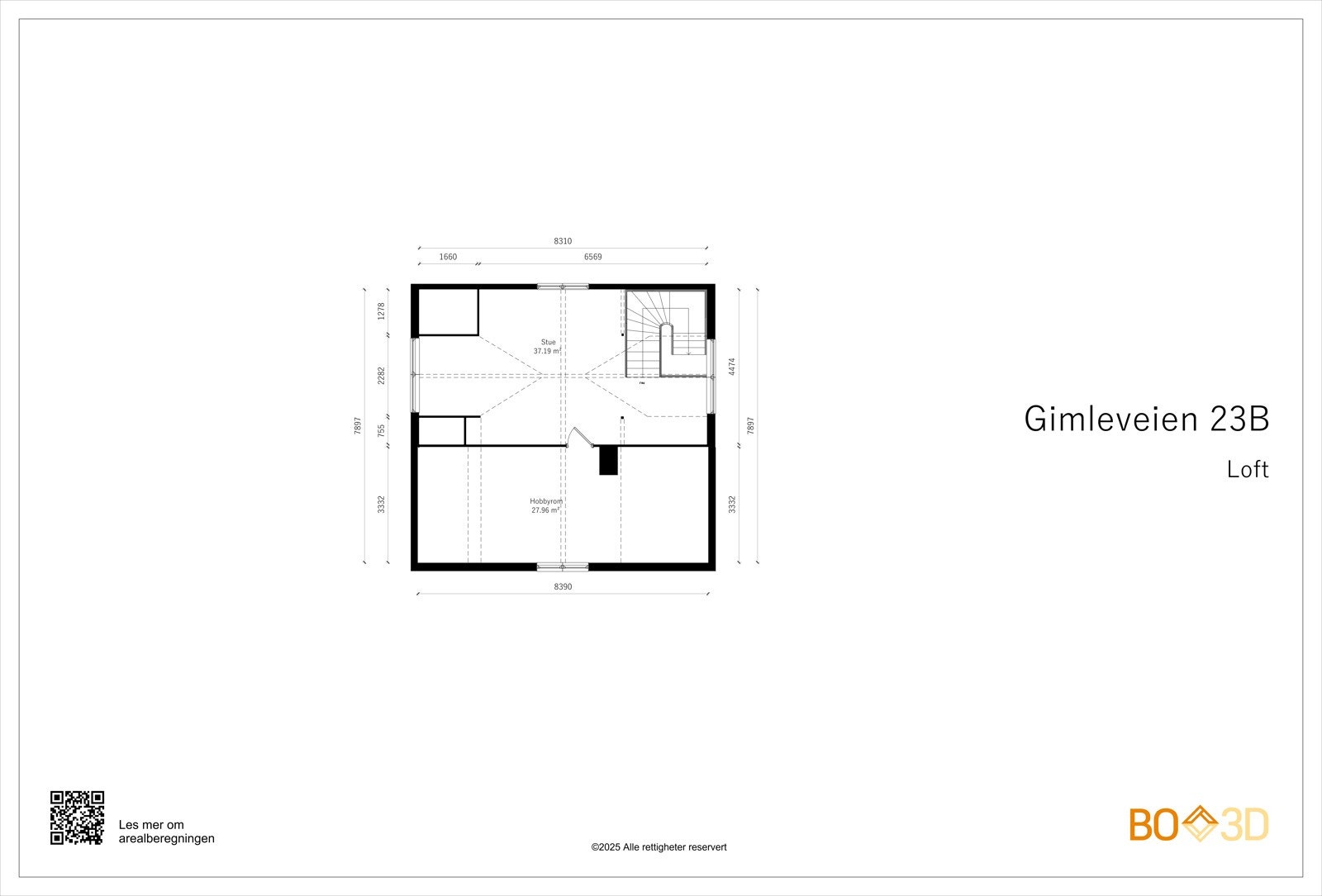 Plantegning loft. Galleribilde