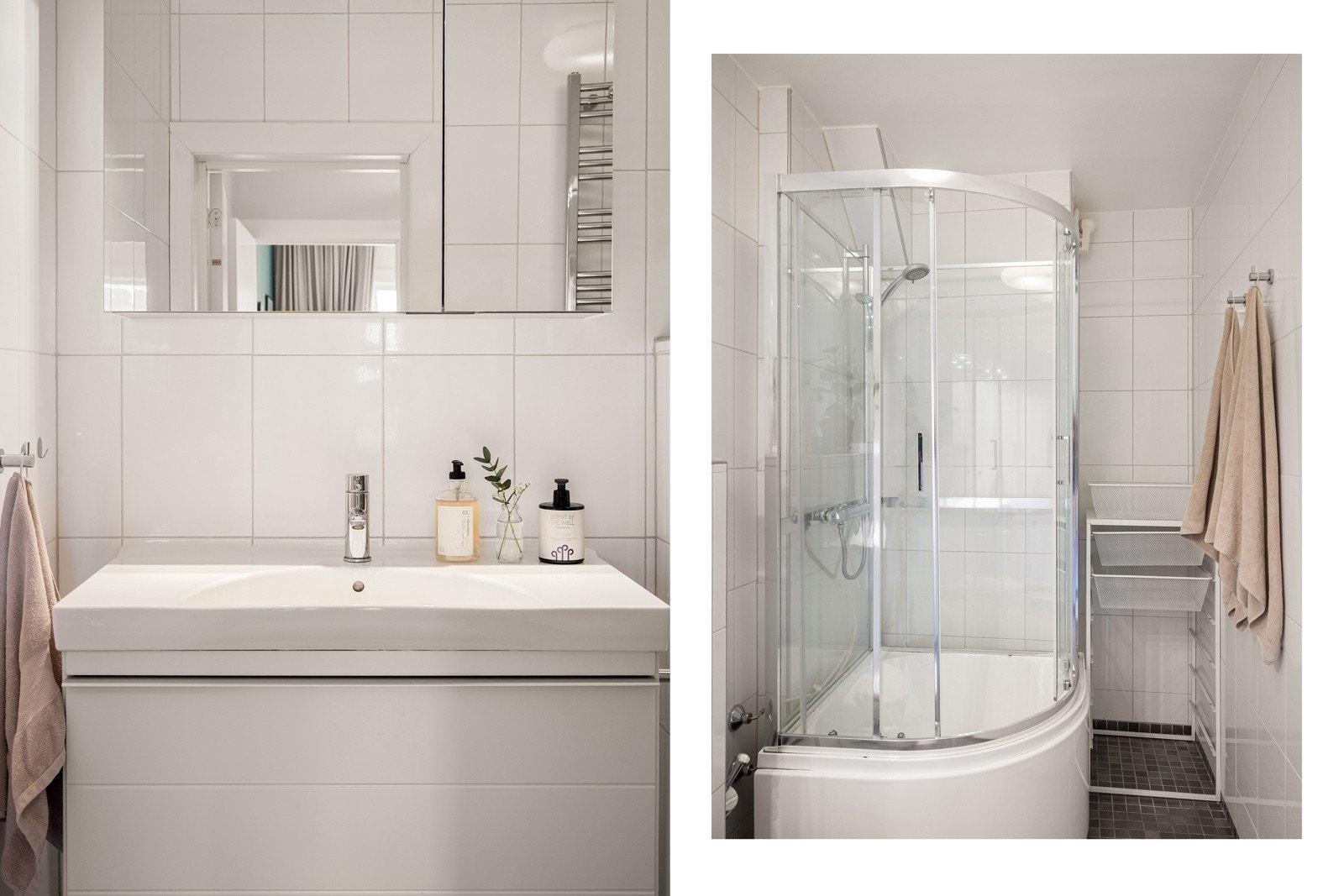Bad 1 - En-suite badet er tilgjengelig direkte fra hovedsoverommet gjennom en funksjonell walk-in garderobe. Galleribilde