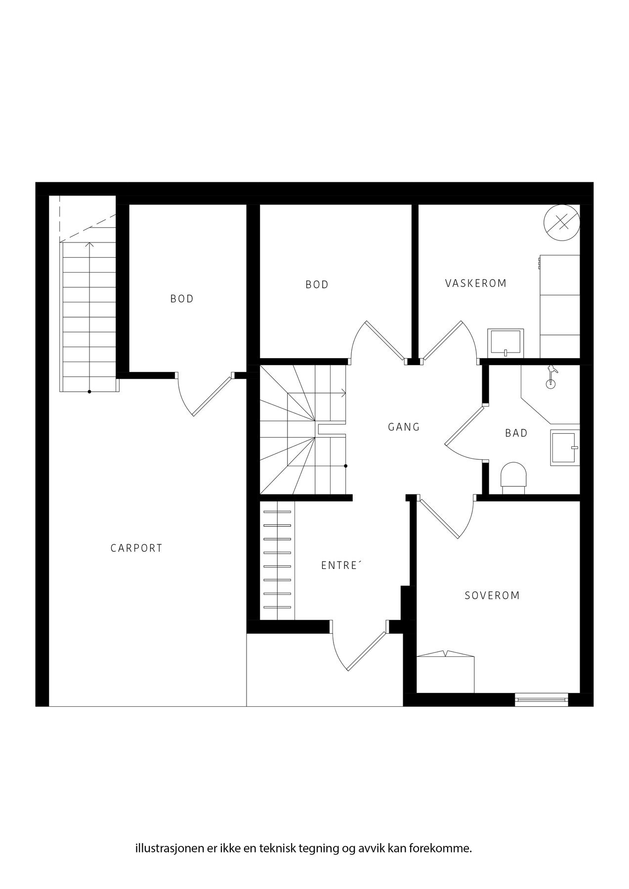 Plantegning underetasje Galleribilde